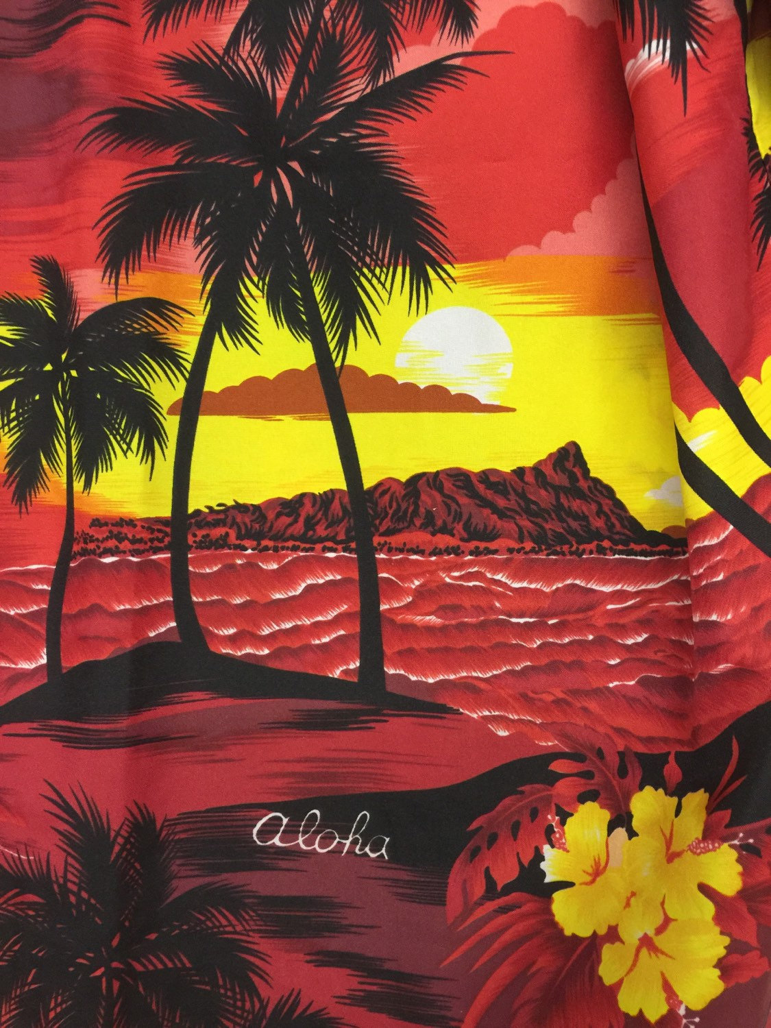 01 Aloha Tropical Hawaiian Adult Sunset Apron Three Front Pockets Made in Hawaii 