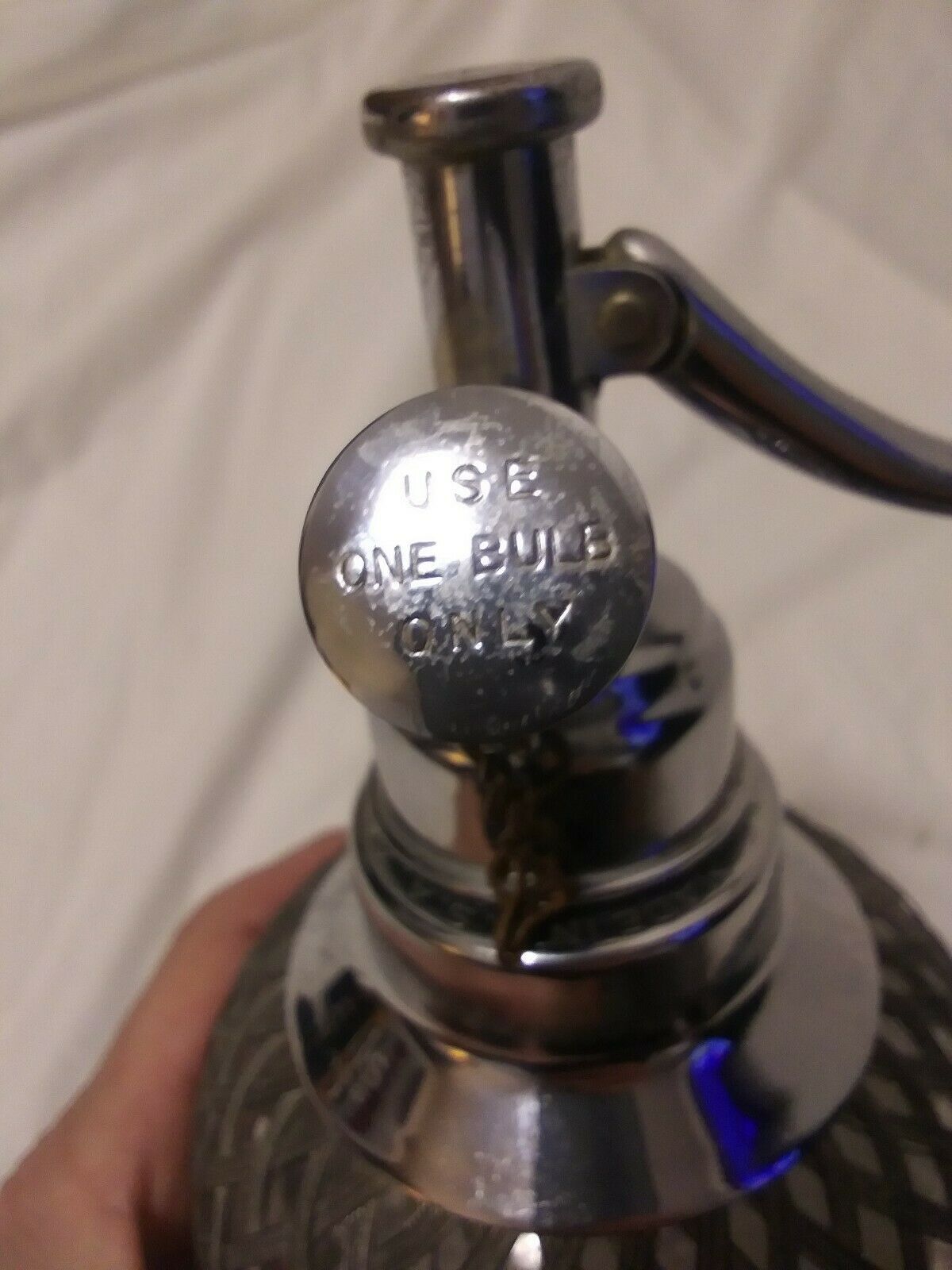 Vintage 1930's Sparklets Mesh Glass Seltzer Bottle Soda Siphon Seltzer