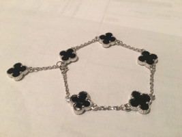 Onyx Silver Plated Surgical Steel Bracelet - $75.00