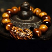 Nature Feng Shui Bracelets Men Tiger Eye Beads Wristband Bracelets for Women Pix - $36.57