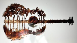 Sunset Guitar Metal Wall Art 40" wide x 18 1/2" tall - $168.14