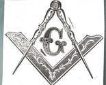 Gigantic Fancy Vintage Masonic Logo Mason Rubber Stamp - Stamps