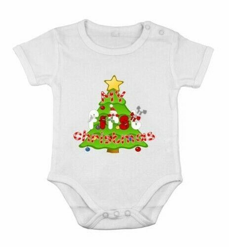Babygrow Newborn Romper Shower Clothing Bodysuit christmas tree holiday print