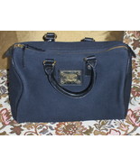 Victoria&#39;s Secret Satchel Black Canvas Handbag Purse Tote Bag Pink Lining - $34.97