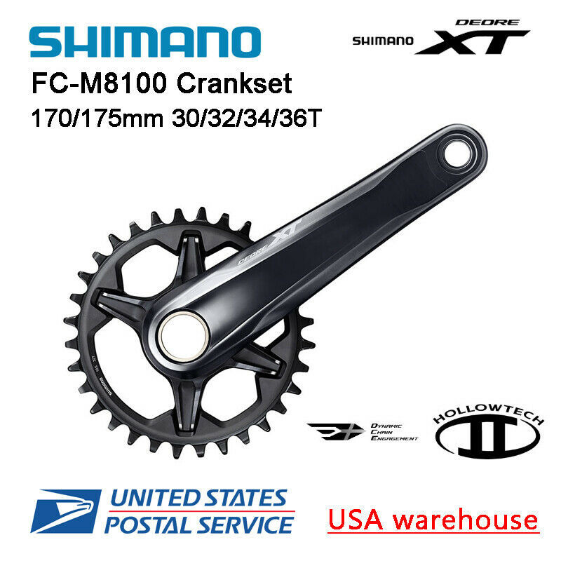 Shimano Deore XT FCM8100 Crankset Hollowtech II 170mm 175mm 30T 32T 34T OE Cranksets