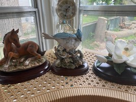 Vintage Homco Masterpiece Porcelain Figures | Horse, Bluejay and White M... - $98.00