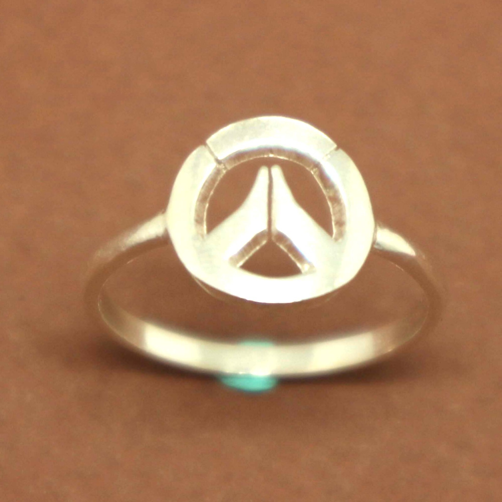 Handmade 925 Sterling Silver Overwatch New badge Ring for Geek PC Video Gamer