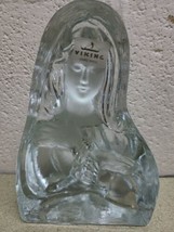 Viking Art Glass Madonna Glass Statue Handmade Virgin Mary Bust 6 3/4" Tall (F1) image 2