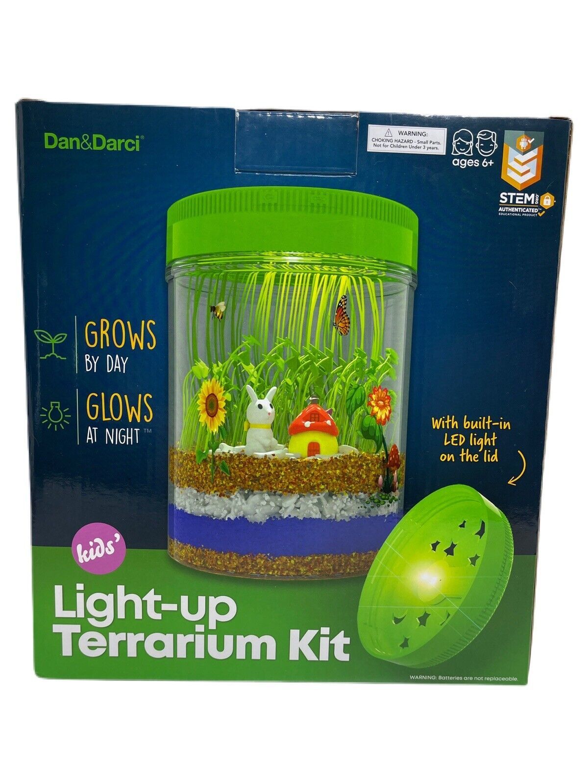 Light-up Terrarium Kit for Kids with LED Light on Lid - STEM SCIENCE ...