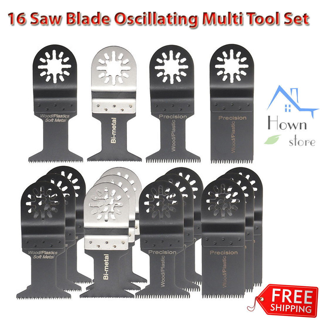 16pcs Mixed Oscillating Multi Tool Saw Blade Accessories Set For Fein Multimaster Bosch Makita