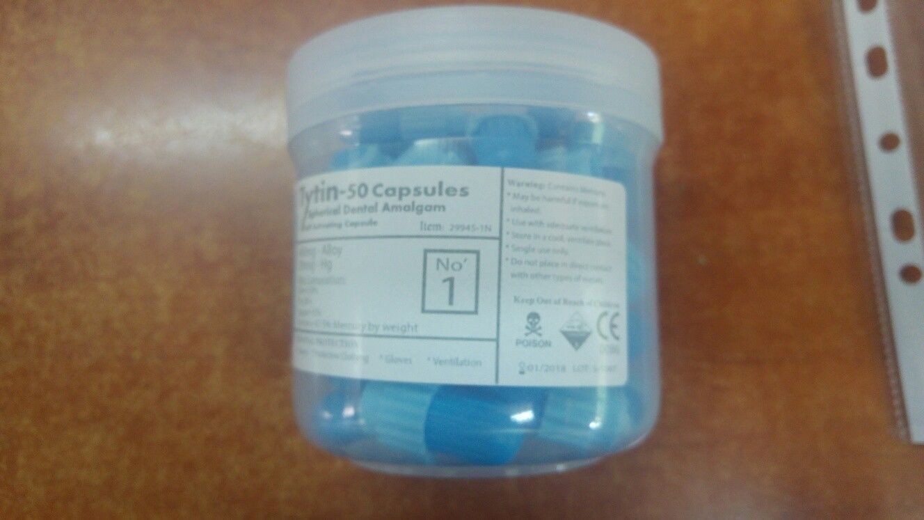 Dental Tytin Amalgam Regular Set 50 caps Spill 1/2/3 By KERR FREE