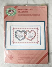 Vintage 1988 Dimensions Between Hearts of Friends Counted Cross Stitch K... - $14.20