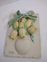 Tulip ceramic wall plaque 8 by 3  Mud Pie 2000 - $18.69