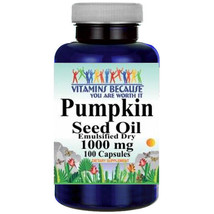 Pumpkin Seed Oil 1000 mg 100 Caps - Emulsified Dry (Cucurbito Pepo - Seed) - $12.82