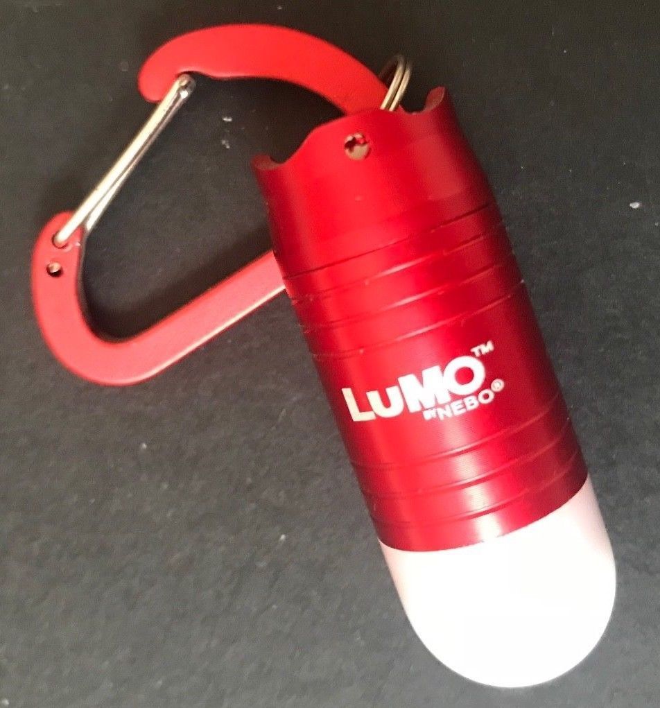 Nebo 6095 LUMO 25 Lumen Keychain Clip Light with Carabiner Clip Red