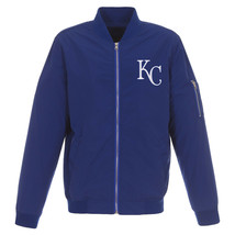 MLB Kansas City Royals Lightweight Nylon Bomber Jacket Blue Embroidered ... - $119.99