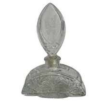 Vintage Avon Clear Etched Glass Tear Shaped Butterfly Stopper Perfume Bo... - $17.81