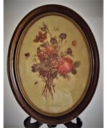 Jean-Louis Prévost floral print published by Sidney Z. Lucas in Oval Woo... - $35.99