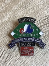 1993 Rockies vs Expos Opening Day Attendance Record Coca-cola Baseball P... - $4.99