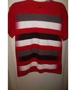NWT Men&#39;s Red White &amp; Brown Striped T-Shirt by Ink Size Small 100% Cotton - $14.95