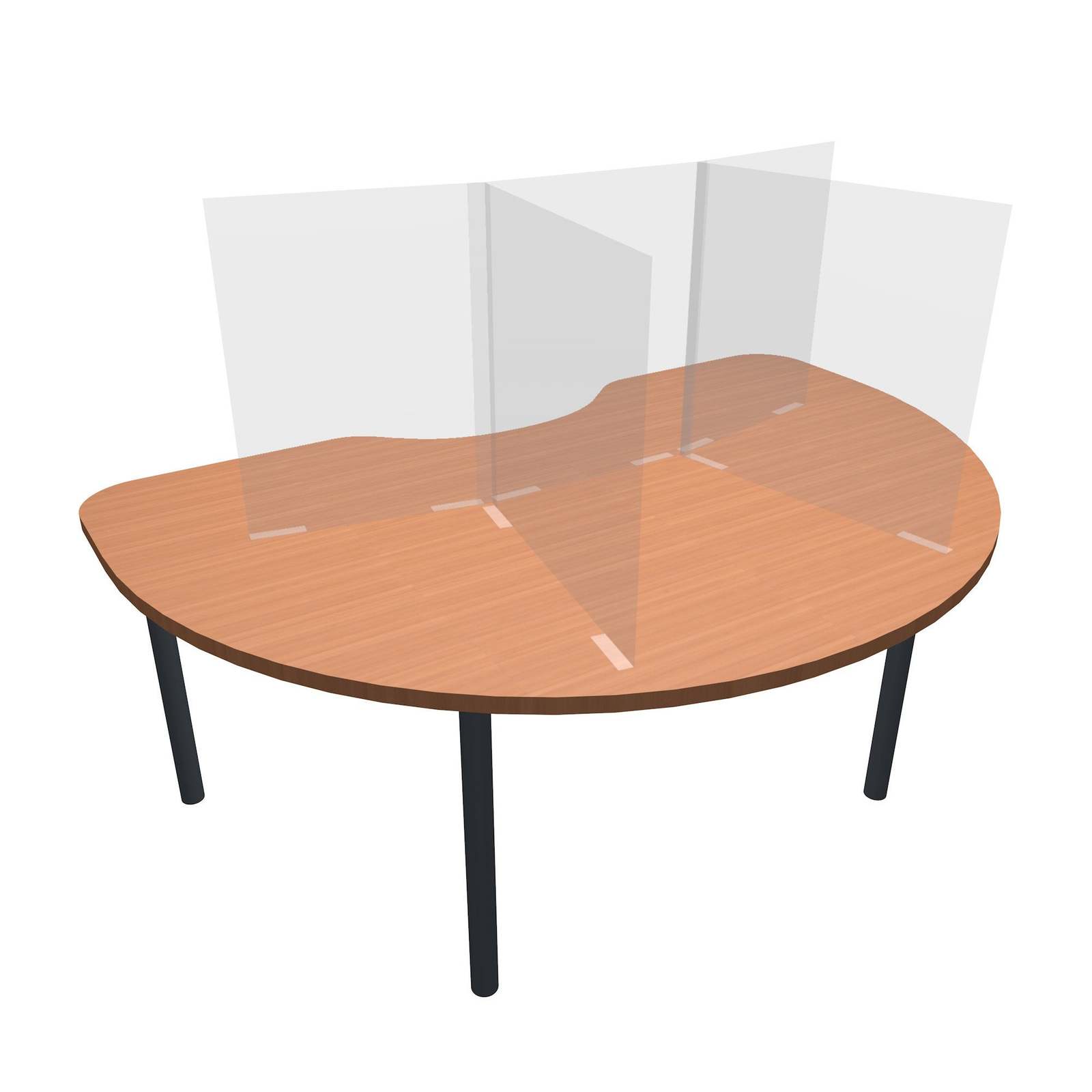 Half Circle / Kidney Table Sneeze Guard Divider 52" w x 20" d x 22.5