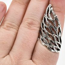 Bohemian Vintage Inspired Silver Tone Angel Bird Feather Wing Statement Ring image 6