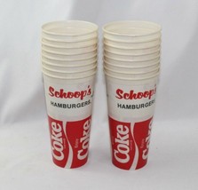 Lot of 16 NOS Vintage Enjoy Coca Cola / Coke / Schoop's Hamburgers Wax Cups - $27.76
