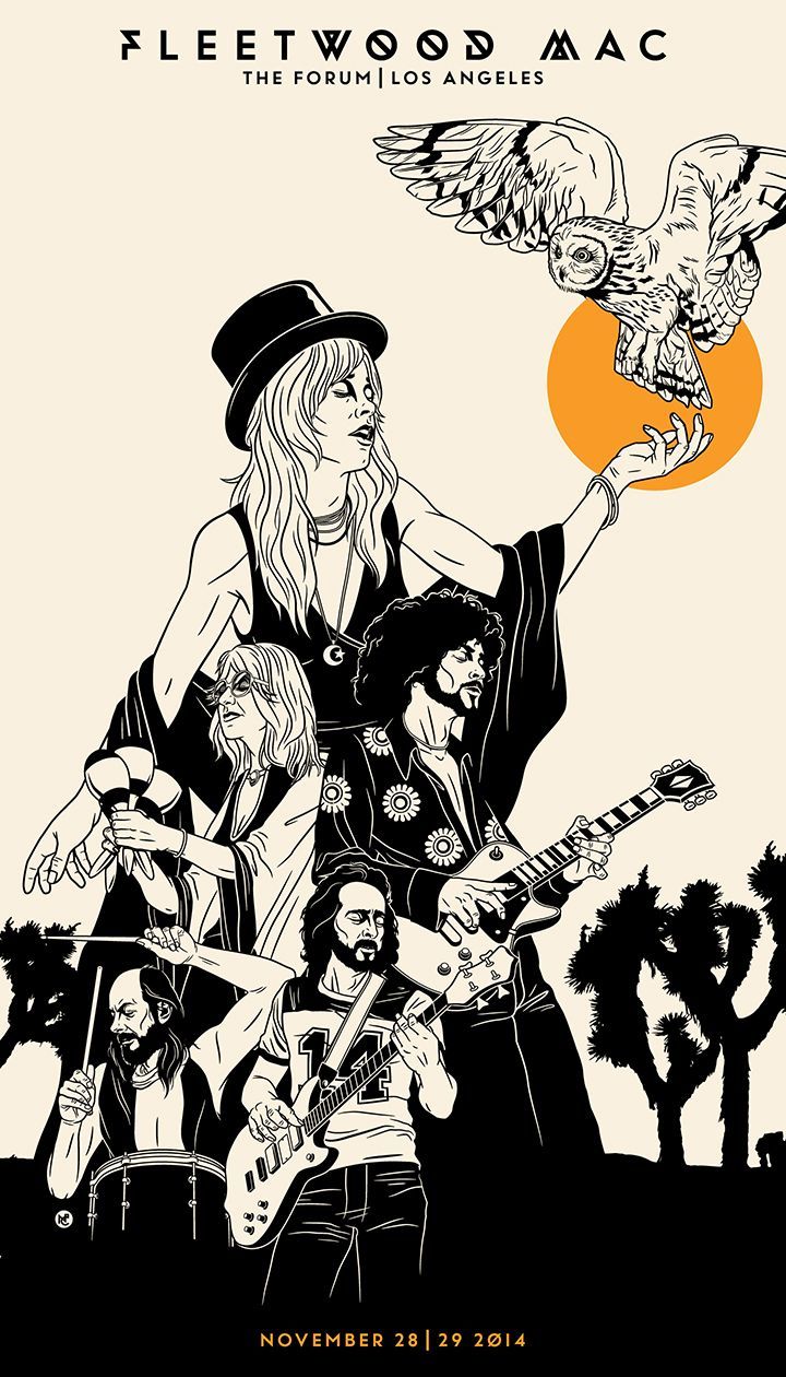 Fleetwood Mac Concert Poster 12x17 inches - Art Prints