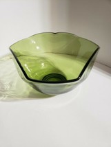 Avocado Green Glass Mid-Century Modern Style Bowl Vintage  - $14.85