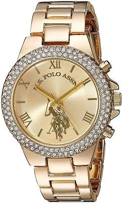 U.S. Polo Assn. Women's Quartz Metal And Alloy Casual Watch, Color:Gold-Toned