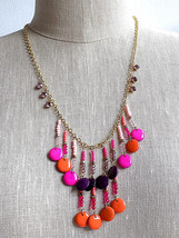 Colorful Disc Drop Bib Necklace and Earring Mashup Anthropologie Set - $29.99