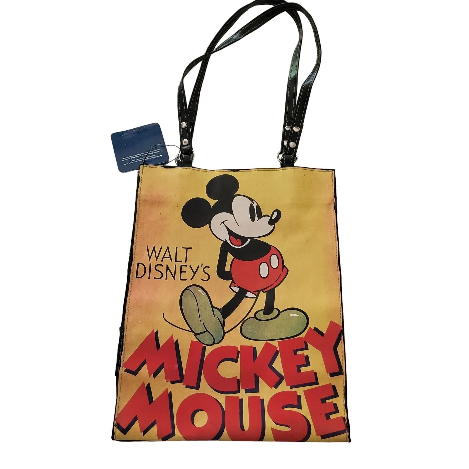 Walt Disney Mickey Mouse Tote Shoulder Bag Purse Handled New Vinyl New - $26.45