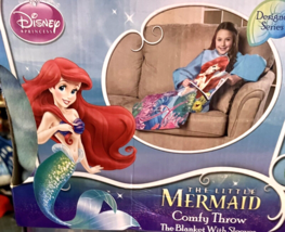 Disney Little Mermaid Ariel Comfy Throw Blanket With Sleeves - $15.00