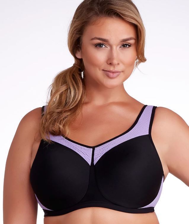 GLAMORISE UNDERWIRE SPORTS BRA BLACKP