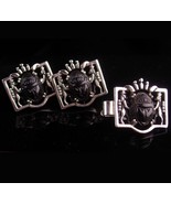 LARGE Scarab cufflinks / lion set - Egyptian beetle / vintage insect set... - $175.00