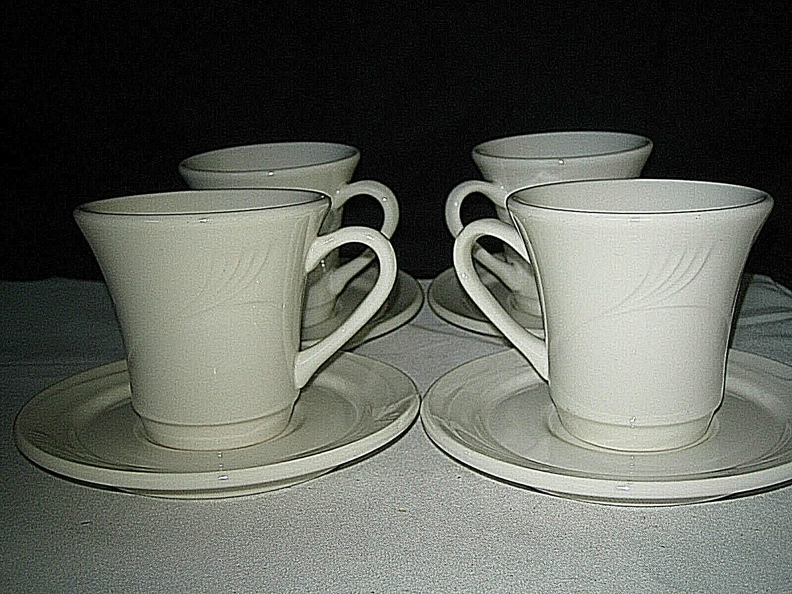 Primary image for Oneida Espree Tailsman Cups & Saucers set Cream White Porcelain F1040000510 more