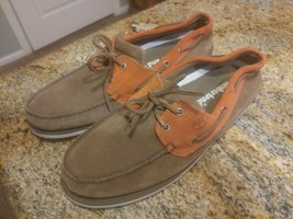 RARE Timberland Men&#39;s Tidelands Boat Shoes Suede Brown Orange US Sz 12 N... - $39.60