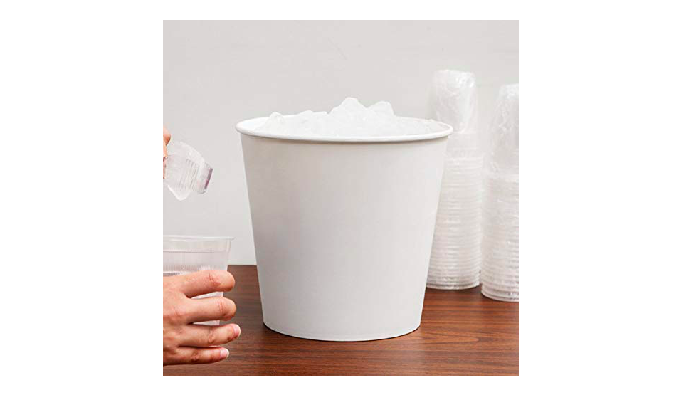 25 PACK 10 lb. White Disposable Paper Ice Bucket Everything Else