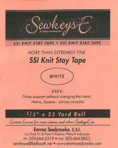 White 1/2" Fusible SS1 Extra Fine Knit Stay Tape - By the 25 yard Roll M494.17 - $9.00