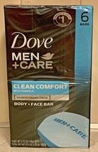 Dove Men + Care Body and Face Bar Soap Clean Comfort Mild Formula 6 Bars... - $22.95