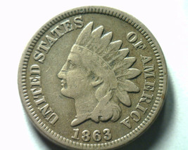 1863 INDIAN CENT FINE / VERY FINE F/VF NICE ORIGINAL COIN BOBS COINS FAS... - $24.00