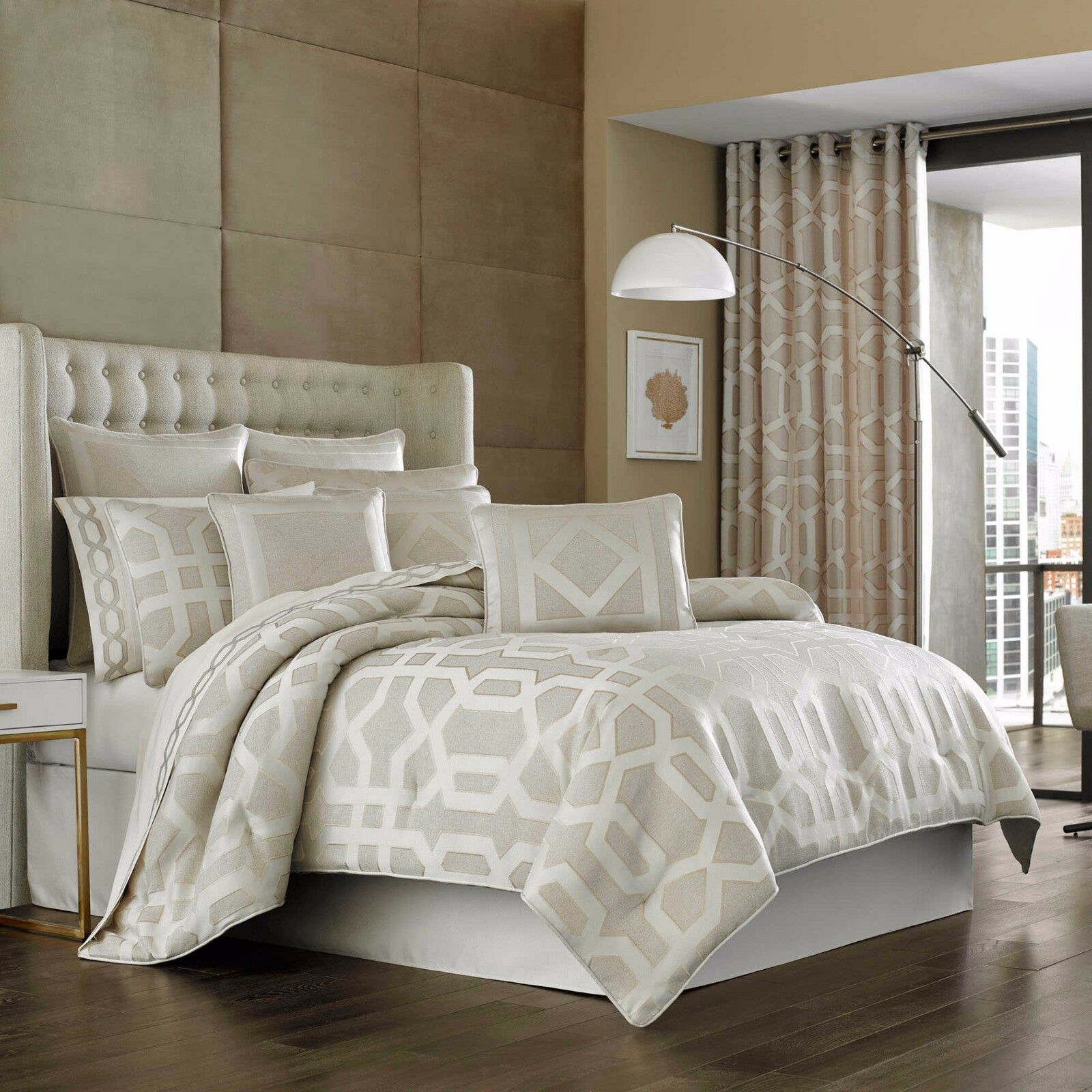 New J. Queen New York Kingsgate 4 Piece Queen Comforter Set Ivory Comforters & Sets