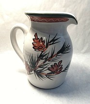 Specialties Stoneware Pottery Hand Painted Pinecone Pitcher 8&quot; - $39.99