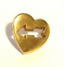 Vintage Avon Heart Arrow Cut Out Gold Tone Lapel Pin Tie Tack  Fashion Jewelry  - $11.14