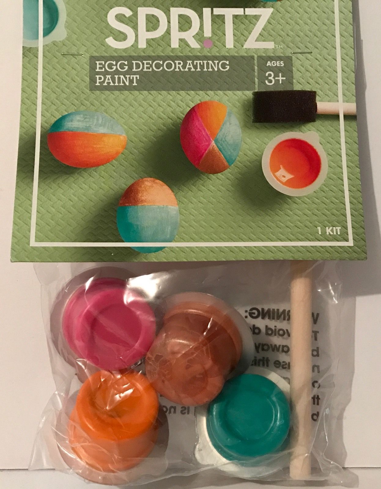 SPRITZ EGG DECORATING PAINT KIT INCLUDES 4 Paint Colors And Brush NEW