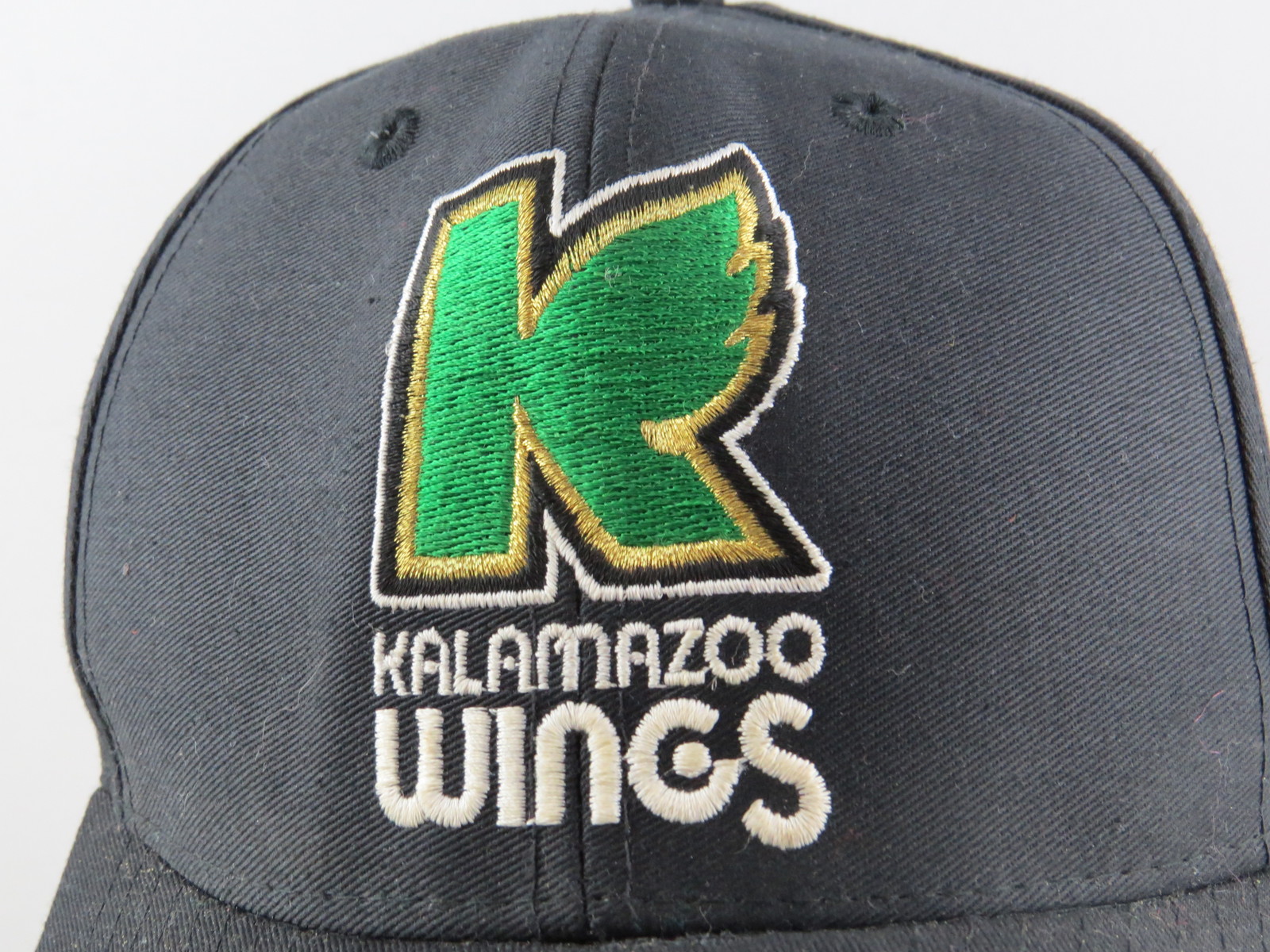 Kalamazoo Wings Hat (VTG) IHL K Wing Logo Adult Snapback Hockey