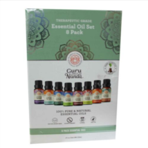 Guru Nanda Essential Oil Set 8 Pack 100% Pure &amp; Natural Oils 5oz - $29.39