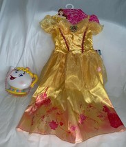 DISNEY BEAUTY AND THE BEAST BELLE&#39;S BALL GOWN GIRLS SMALL 4-6X + Mrs Pot... - $40.00
