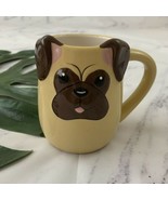 Tag Pug Dog Coffee Mug Brown 3D Shaped Novelty Cup Puppy Tan Cute - $19.79