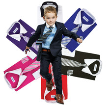 Berlioni Italy Boys Two Toned Kids Toddlers Dress Shirt With Tie & Hanky Set